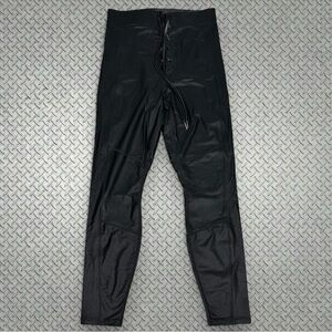 Good American Liquid Lace Up Black Leggings